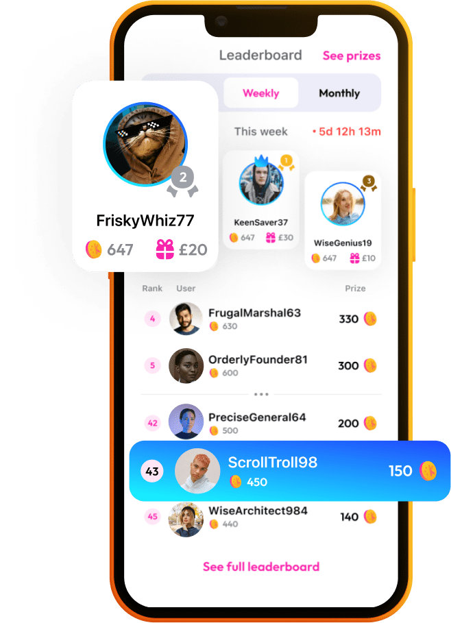 Win cash prizes by earning Klink rewards